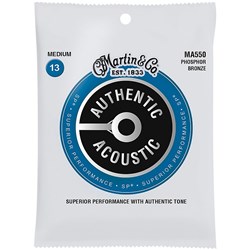 Martin MA550 Authentic SP Medium 92/8 Phosphor Bronze Acoustic Guitar Strings 13-56