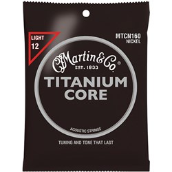 Martin MTCN160 Titanium Core Light Nickel Acoustic Guitar Strings 12-55
