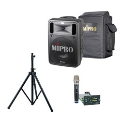 Mipro MA505PA Portable PA Pack w/ Wireless Handheld Mic, Carry Bag & Stand