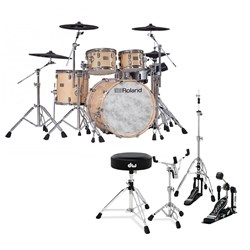 Roland VAD706 V-Drums Acoustic Design 5-Piece Wood Shell Kit (Gloss Natural) w/DW Hardware