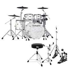 Roland VAD706 V-Drums Acoustic Design 5-Piece Wood Shell Kit (Polar White) w/DW Hardware