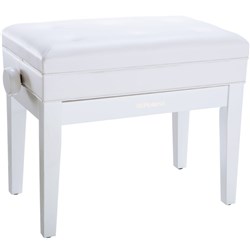 Roland RPB400 Piano Bench w/ Cushioned Seat & Storage Compartment (Polished White)
