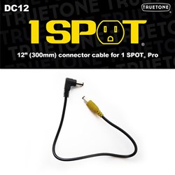 Truetone 1 Spot 12" DC Cable Male Right-angle to Male Straight Cable