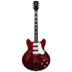 Vox Bobcat S66 Electric Guitar w/ Hardshell Case (Cherry Red) Blue)