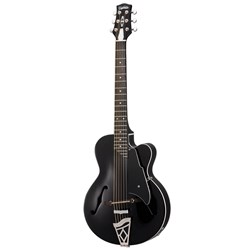 Vox Giulietta 3PS Archtop Guitar w/ Piezo Pickup & Gig Bag (Trans Black)