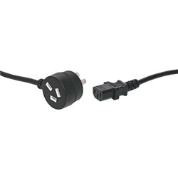 IEC C13 Power Cable w/ Piggyback Plug (2m)