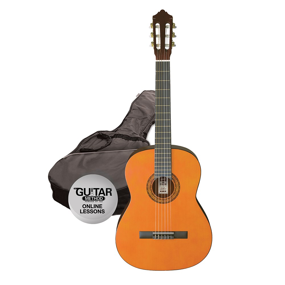 Ashton SPCG34 AM Starter Pack 3/4 Size Nylon String Guitar w/ Bag Amber 