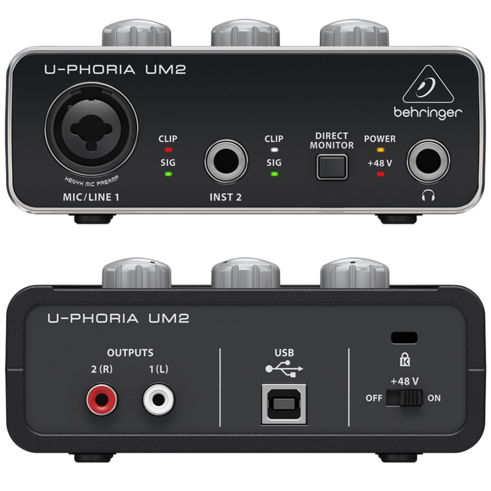 USB　Music　Interface,　Audio　Behringer　U-Phoria　Mannys　Interfaces　Studio　Headphones　Bundle　Recording/Podcasting　Mic　w/　//　Mannys　Music
