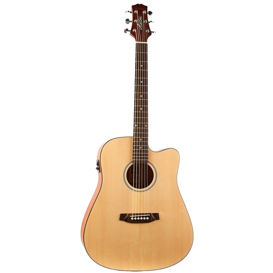 Ashton D20SCEQ Acoustic Guitar w/ Cutaway & Pickup w/ APWCC Case (Natural Matt)