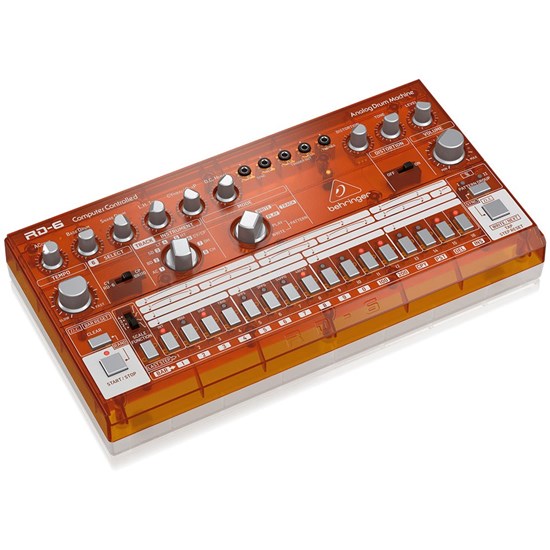 Behringer RD6 Classic 606 Analog Drum Machine w/ 16 Step Sequencer (Tangerine)