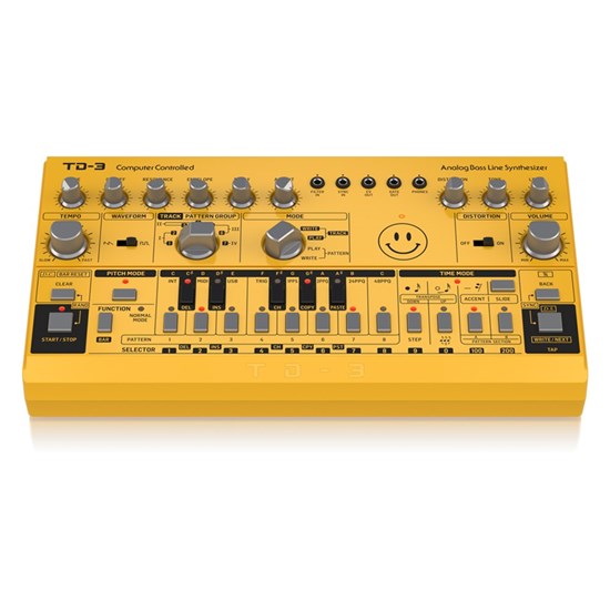 Behringer TD3 Analog Bass Line Synth w/ VCO, VCF & 16-Step Sequencer (Yellow)