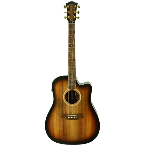 Cole Clark CCFL2EC-BLBL-SUN Acoustic Electric Guitar w/ Cutaway (Sunburst) inc Case