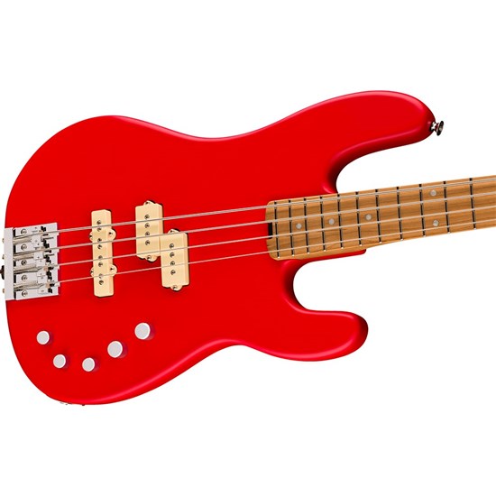 Charvel Pro-Mod San Dimas Bass PJ IV MAH Caramelized (Satin Ferrari Red)
