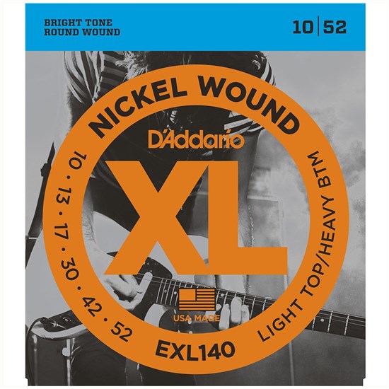 D'Addario EXL140 Nickel Wound Electric Guitar Strings - Light Top/Heavy Bottom (10-52)