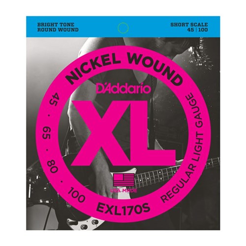 D'Addario EXL170S Nickel Wound Bass Strings - Light / Short Scale (45-100)