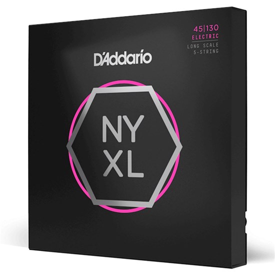 D'Addario NYXL45130 Regular Light Long Scale 5-String Bass Strings (45-130)
