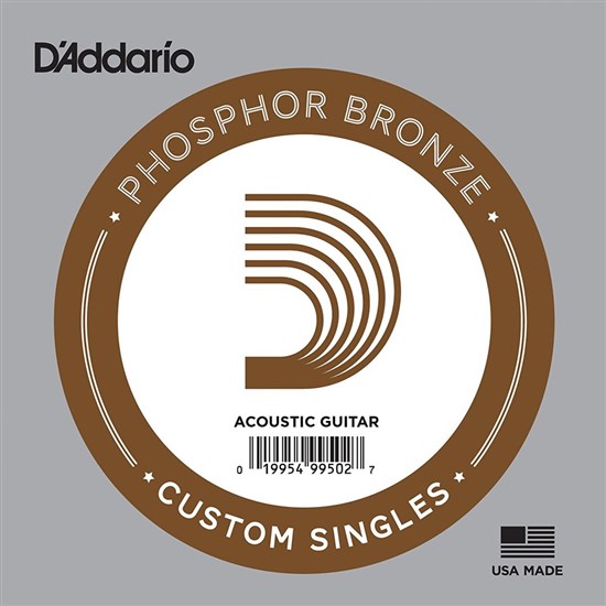 D'Addario PB024 Phosphor Bronze Wound Acoustic Guitar Single String (.024)