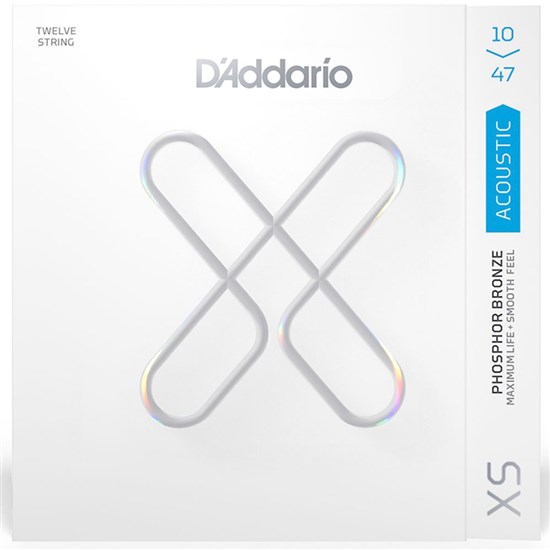 D'Addario XS Coated Acoustic Phosphor Bronze Strings - Light 12-String Set (10-47)