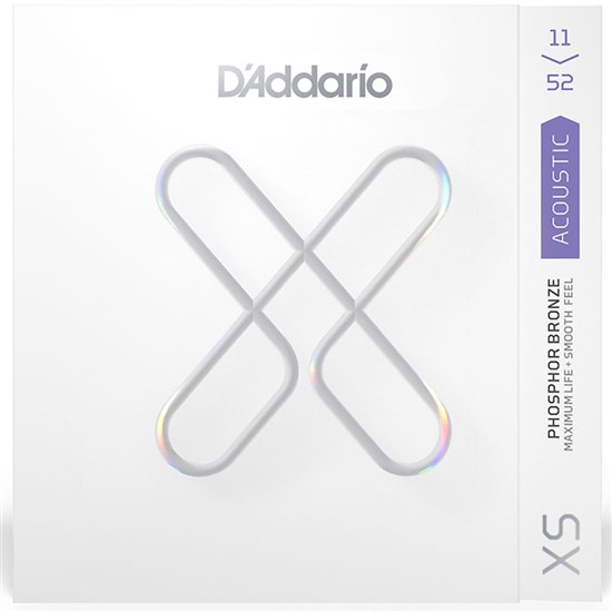 D'Addario XS Coated Acoustic Phosphor Bronze Strings - Custom Light Set (11-52)