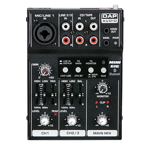 DAP Audio Mini-GIG Compact Mixer w/ Bluetooth & USB