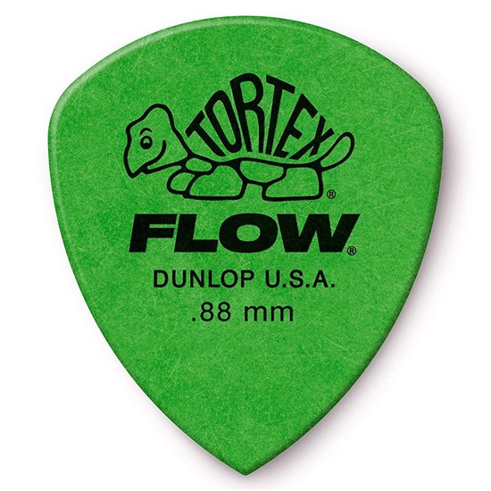 Dunlop Tortex Flow Guitar Pick 12-Pack - Green (.88mm)