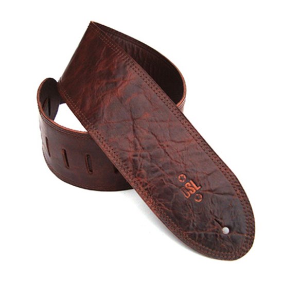 DSL GMD Distressed Leather Guitar Strap (Brown, 3.5