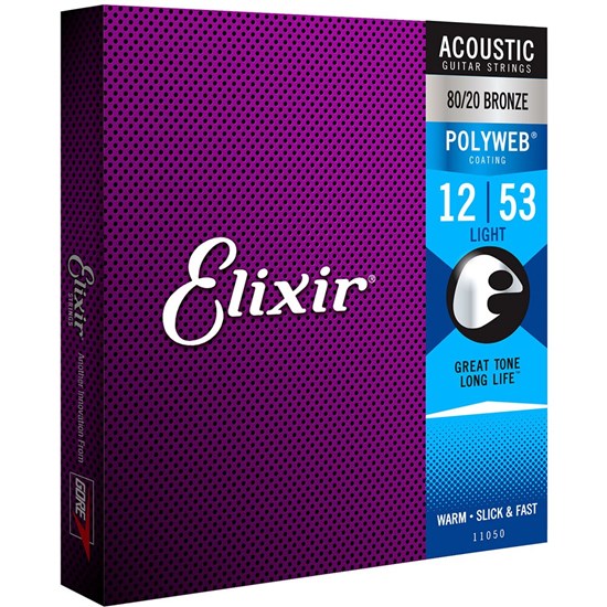 Elixir 11050 Acoustic 80/20 Bronze w/ Polyweb Coating - Light (12-53)