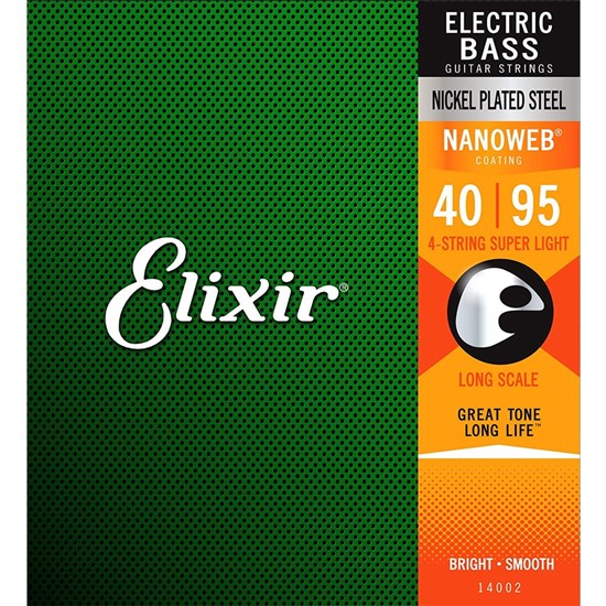 Elixir 14002 Electric Bass Nickel Plated Steel w/ Nanoweb Coating Super Light (40-95)
