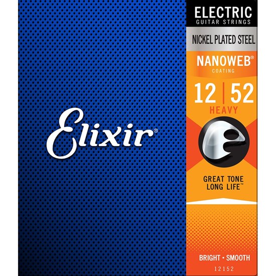 Elixir 12152 Electric Guitar Nickel Plated Steel w/ Nanoweb - Heavy (12-52)