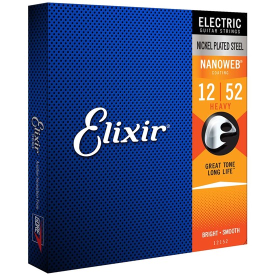 Elixir 12152 Electric Guitar Nickel Plated Steel w/ Nanoweb - Heavy (12-52)