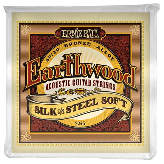 Ernie Ball Soft Earthwood 80/20 Bronze Silk & Steel Acoustic Guitar Strings 11-52