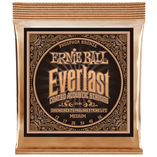 Ernie Ball Everlast Coated Phosphor Bronze Acoustic Strings - Medium (13-56)