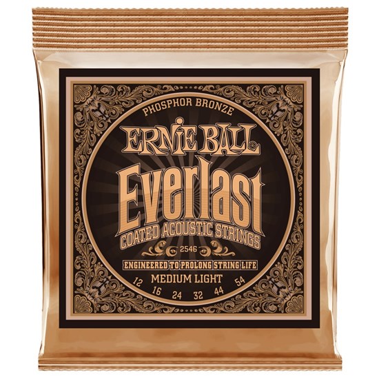 Ernie Ball Everlast Coated Phosphor Bronze Acoustic Strings - Medium Light (12-54)