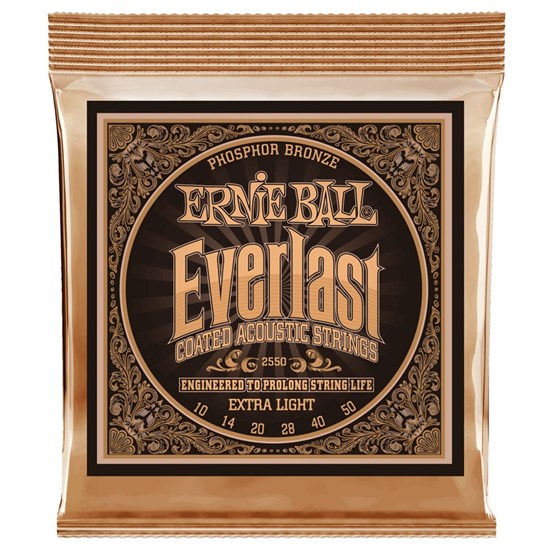 Ernie Ball Everlast Coated Phosphor Bronze Acoustic Strings - Extra Light (10-50)