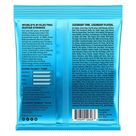 Ernie Ball Not Even Slinky Nickel Wound Electric Guitar Strings - (12-56)