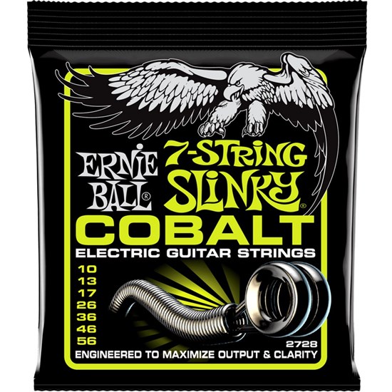 Ernie Ball 7-String Cobalt Regular Slinky Electric Guitar Strings - (10-56)