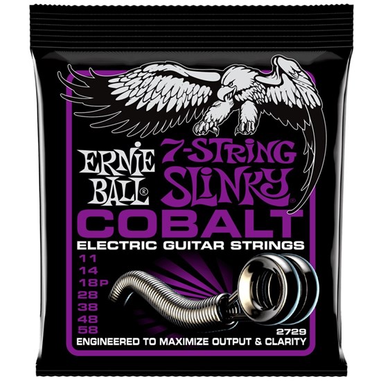 Ernie Ball 7-String Cobalt Power Slinky Electric Guitar Strings - (11-58)