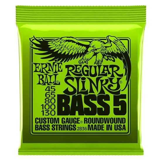 Ernie Ball Regular Slinky 5-String Nickel Wound Electric Bass Strings - (45-130)