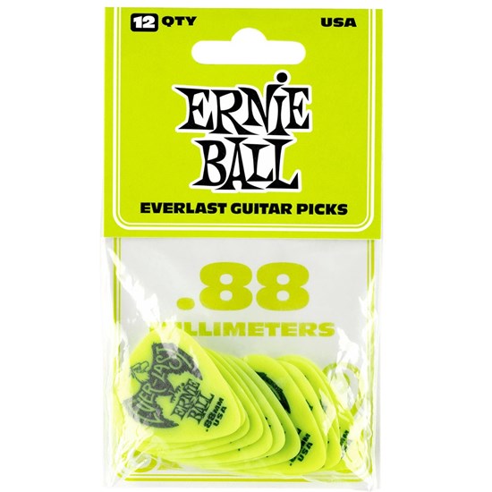 Ernie Ball .88mm Green Everlast Picks 12-PACK