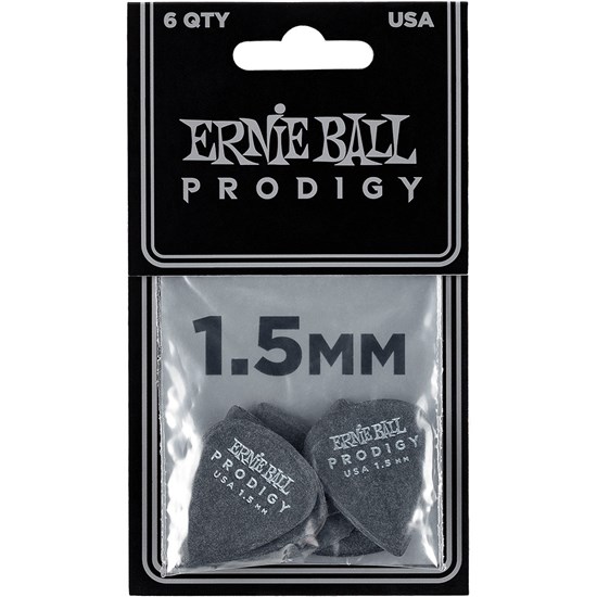 Ernie Ball 1.5mm Black Standard Prodigy Picks 6-PACK
