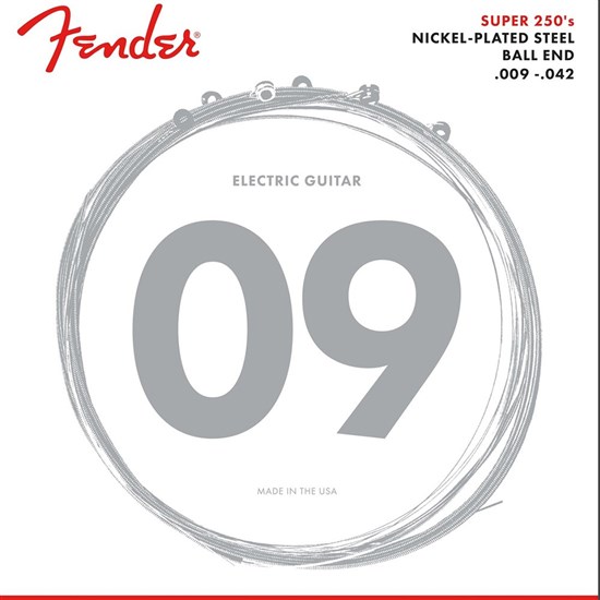 Fender 250L Super 250's Ball End Nickel Plated Steel Electric Guitar Strings (9-42)