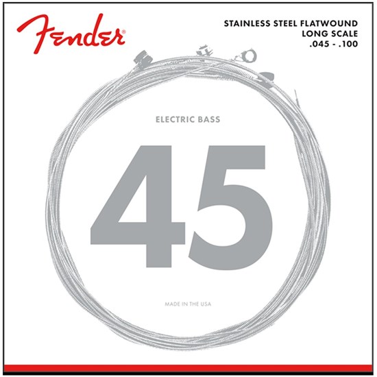 Fender F9050ML 45-100 Stainless Steel Flatwound, Long Scale Bass Strings Light