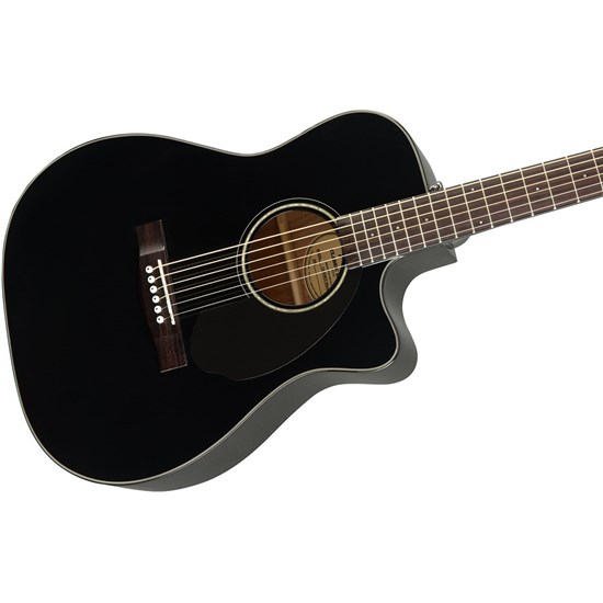 Fender CC-60SCE Concert Acoustic/Electric w/ Cutaway Walnut Fingerboard (Black)