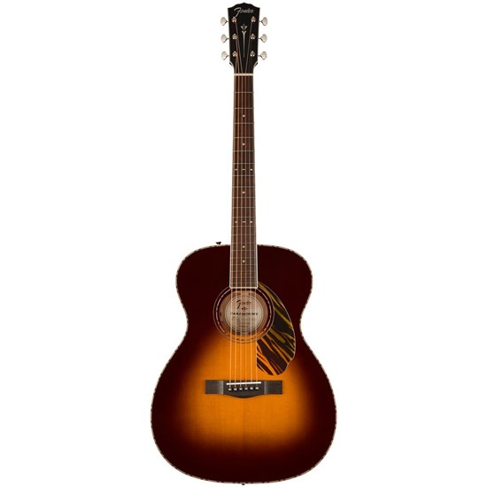 Fender PO-220E Orchestra Acoustic Guitar Ovangkol FB (3-Color Vintage Sunburst)
