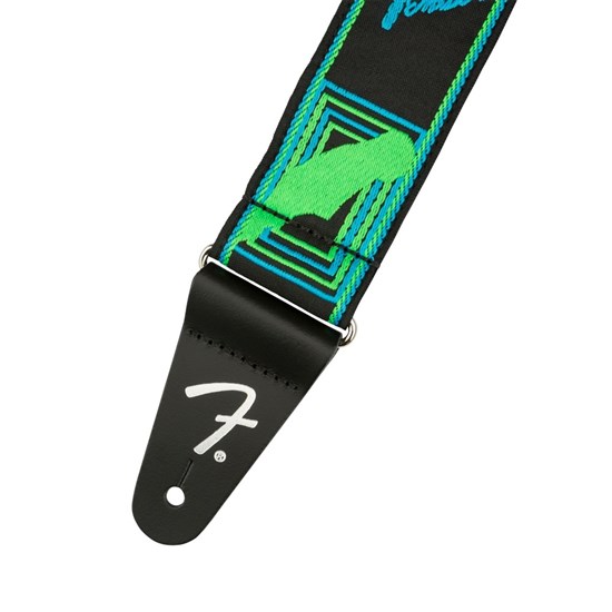 Fender Neon Monogrammed Strap (Green/Blue)