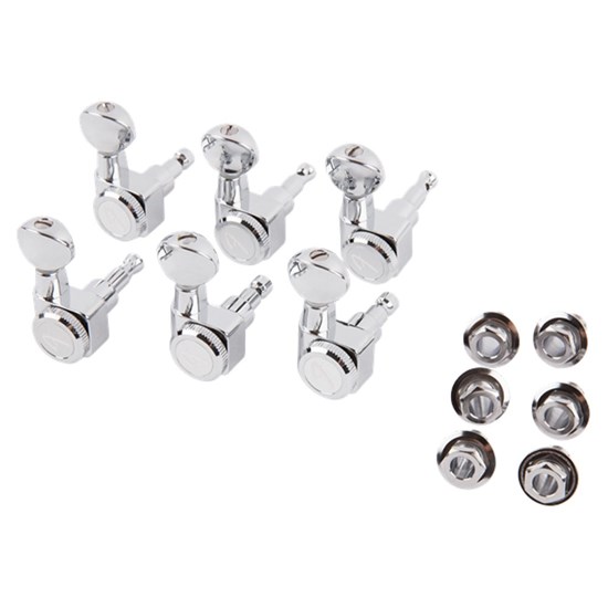Fender Locking Strat/Tele Tuning Machines Vintage Buttons 6-Pack (Chrome)