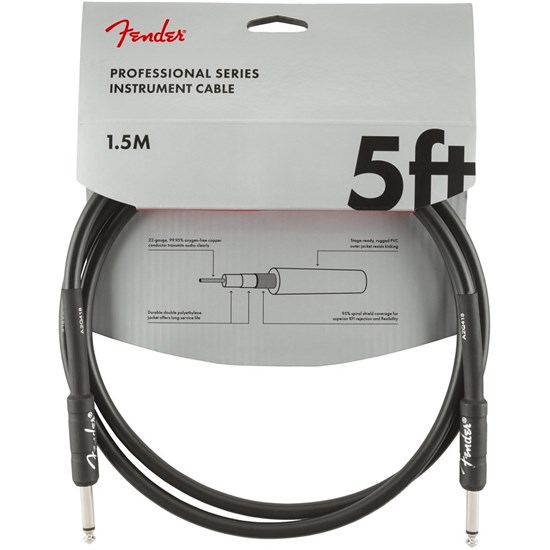 Fender Professional Series Instrument Cable Straight/Straight 5' (Black)