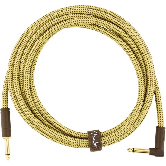 Fender Deluxe Series Instrument Cable - Straight / Angle - 10' (Tweed)