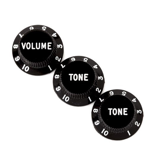 Fender Stratocaster Knobs Volume/Tone/Tone 3-Pack (Black)