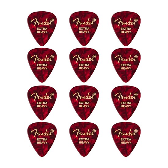 Fender 351 Shape Premium Picks 12-Pack - Extra Heavy (Red Moto)
